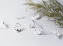 Load image into Gallery viewer, pendientes de plata de ley 100% con forma de corazón y conejo para mujer, joyería fina