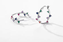 Load image into Gallery viewer, pendientes de aro de Plata de Ley 925 para mujer