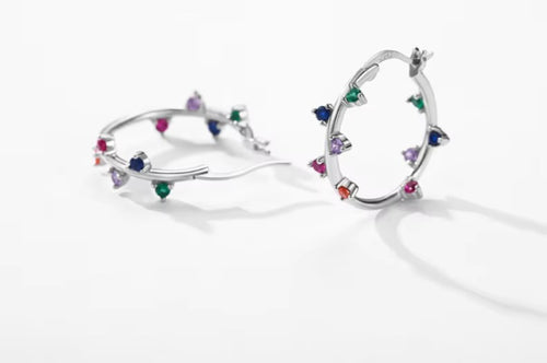 pendientes de aro de Plata de Ley 925 para mujer