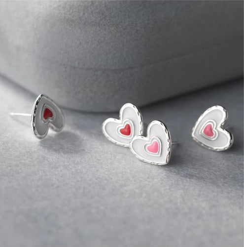 pendientes de plata de ley 925 con forma de corazón para mujer, joyería fina