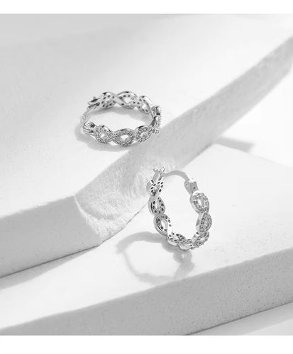 pendientes de aro de Plata de Ley 925 para mujer