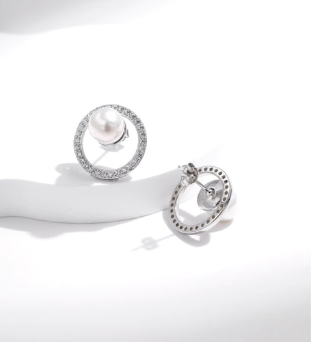 pendientes de plata de ley 925 con perlas de cristal, joyería fina hueca de lujo