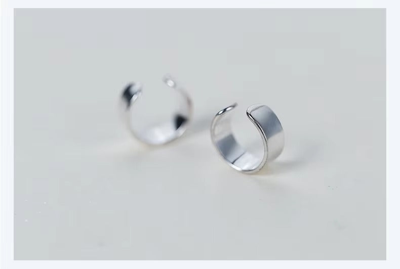 pendientes minimalistas de Plata de Ley 925 para mujer y niña, aretes redondos de Clip