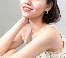 Load image into Gallery viewer, pendientes de aro de Plata de Ley 925 para mujer, joyería fina con borla