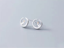 Load image into Gallery viewer, pendientes de plata de ley 100% con forma de corazón y conejo para mujer, joyería fina