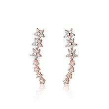 Load image into Gallery viewer, pendientes de plata de ley 925 con forma de flor y estrella para mujer