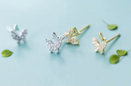 pendientes de plata esterlina 925 para mujer, joyería fina con forma de mariposa bailarina