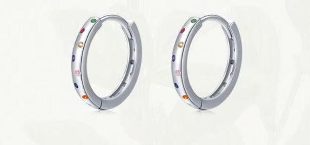pendientes de aro de Plata de Ley 925 auténtica para mujer