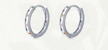 Load image into Gallery viewer, pendientes de aro de Plata de Ley 925 auténtica para mujer