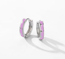 Load image into Gallery viewer, pendientes de aro de Plata de Ley 925 para mujer