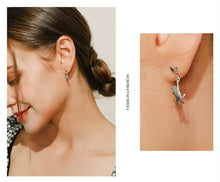 Load image into Gallery viewer, pendientes de plata de ley 925 con forma de gato para mujer