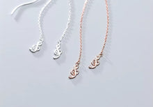 Load image into Gallery viewer, pendientes de plata de ley 925 con cadena larga