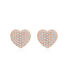 Load image into Gallery viewer, pendientes de plata de ley 925 con forma de corazón para mujer