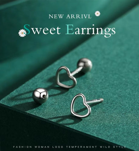 pendientes de corazón calado para mujer, de plata de ley 100%, Color dorado