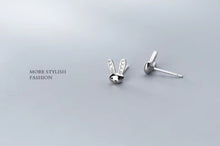 Load image into Gallery viewer, pendientes de plata de ley 925 con forma de Mini conejo para mujer, joyería fina