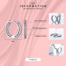 Load image into Gallery viewer, pendientes de aro de Plata de Ley 925 auténtica para mujer