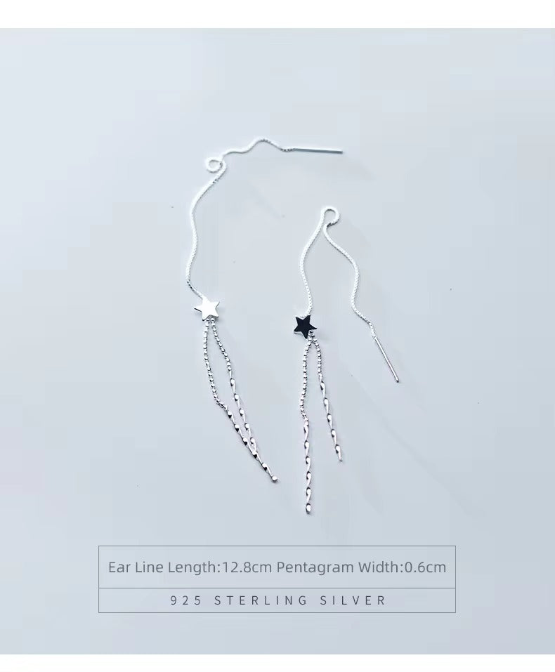 Pendientes largos de moda con borla de estrellas de Modian