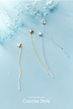 Load image into Gallery viewer, pendientes de cadena larga para mujer, de Color dorado, de Plata de Ley 925 pura