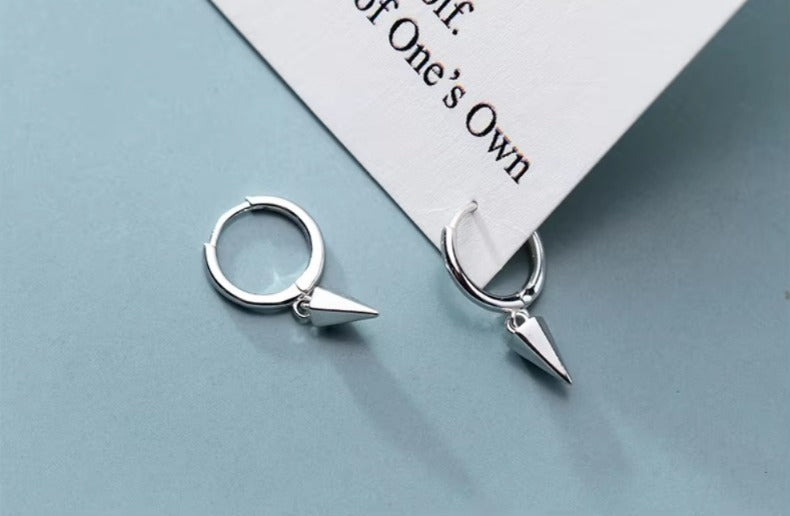 pendientes de aro cónico para mujer, de plata de ley 2021 auténtica, aretes geométricos de 3 colores