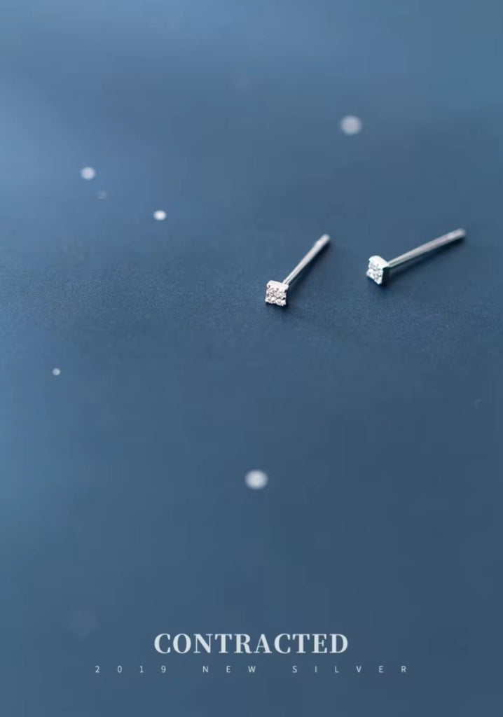 pendientes pequeños de plata de ley 100% y Circonia cúbica para mujer