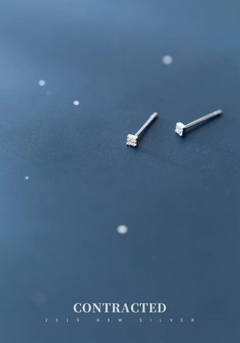 pendientes pequeños de plata de ley 100% y Circonia cúbica para mujer