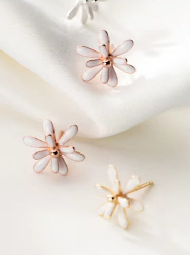 pendientes de esmalte plateado para mujer