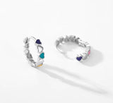 pendientes de aro de Plata de Ley 925 con corazones de amor