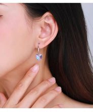 Load image into Gallery viewer, pendientes colgantes de arcoíris para mujer, aretes de Plata de Ley 925 auténtica