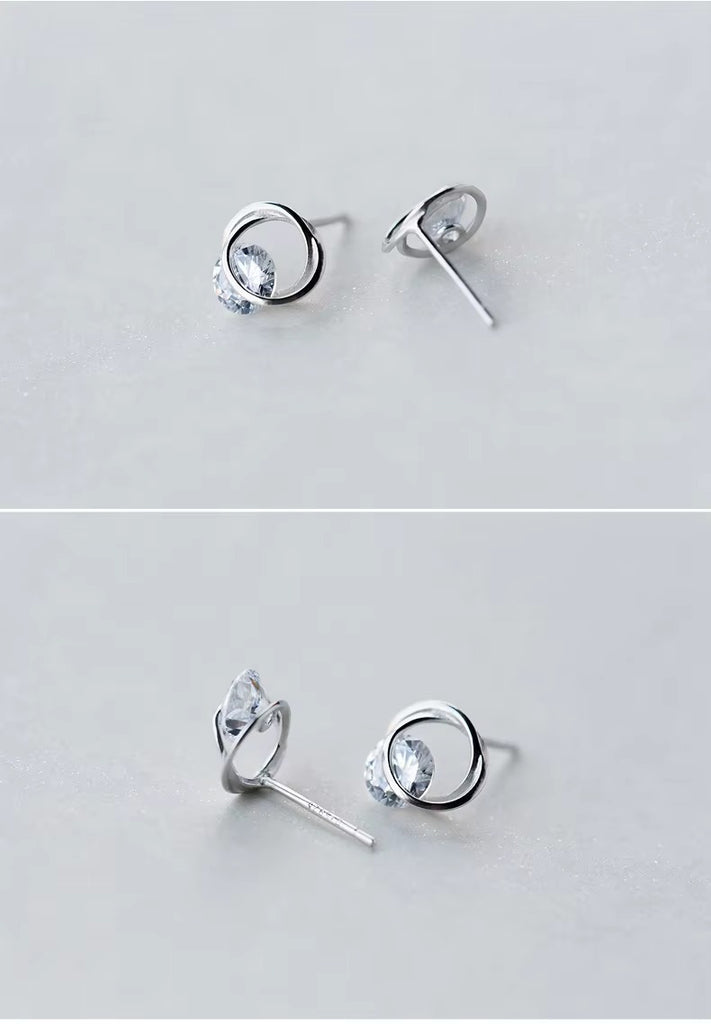 pendientes de plata de ley 100% y Circonia cúbica para mujer, aretes pequeños, plata esterlina 925