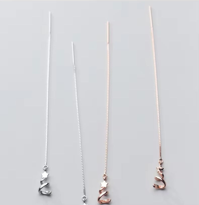 pendientes largos de plata esterlina 925 para mujer, joyería fina Original