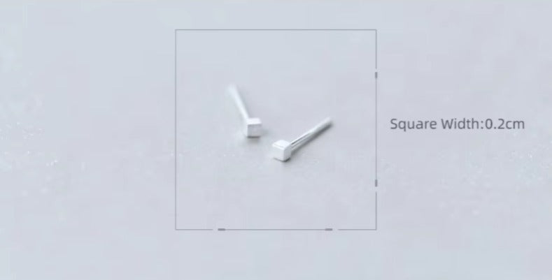 Simple Cute Scrub Vintage Square previene alergias Stud pendientes moda 925