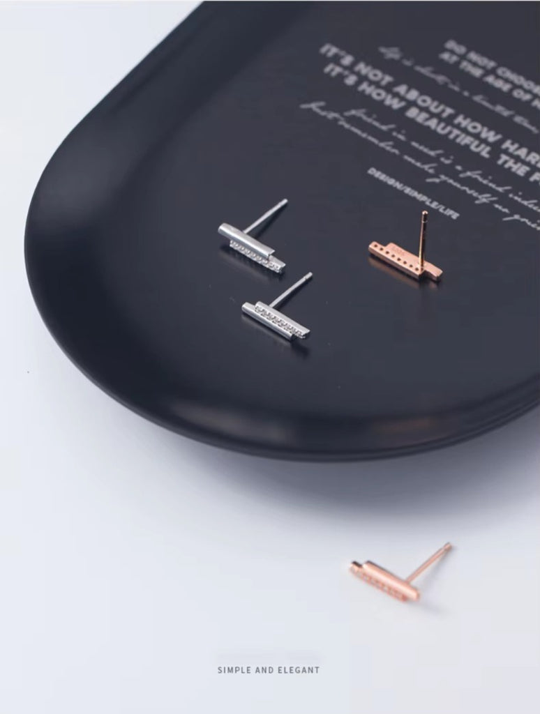 pendientes minimalistas de circón para mujer, joyería pequeña de verano