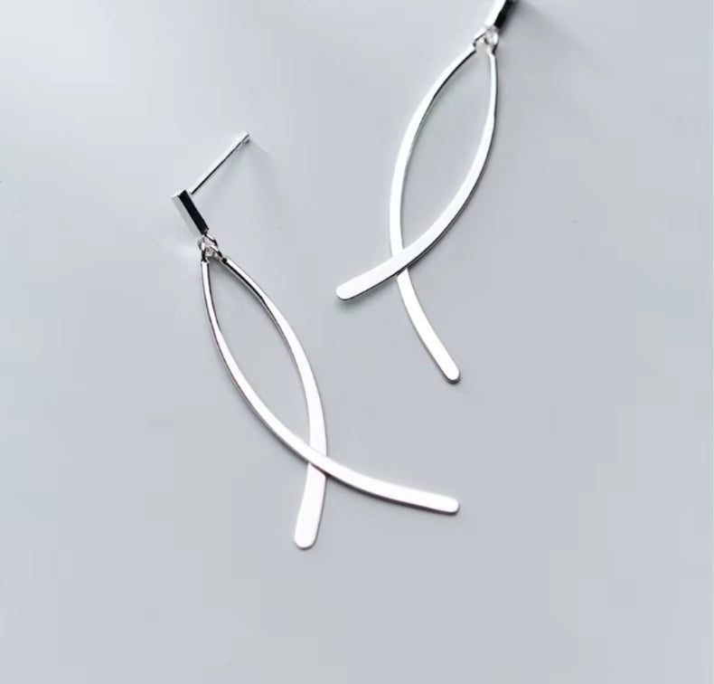 pendientes de plata de ley 925 con forma de cruz para mujer