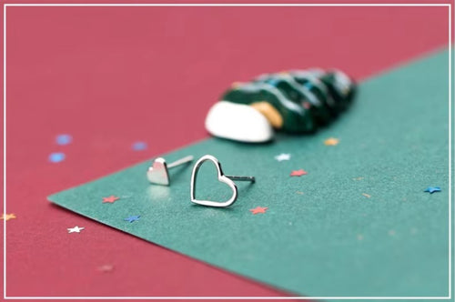 pendientes de plata de primera ley con forma de corazón para mujer, aretes pequeños