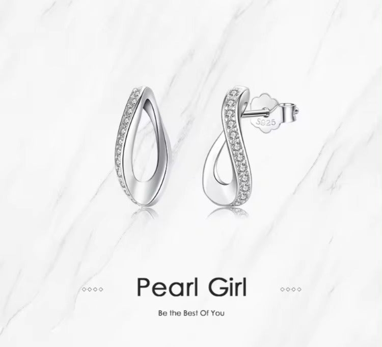 pendientes geométricos de Plata de Ley 925 auténtica para mujer