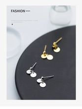 Cargar imagen en el visor de la galería, pendientes pequeños de Plata de Ley 925 para mujer, joyería de diseño redondo Simple