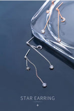 Load image into Gallery viewer, pendientes de plata de ley 925 con forma de luna para mujer