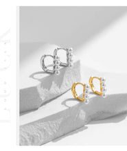 Load image into Gallery viewer, pendientes de aro de Plata de Ley 925 para mujer