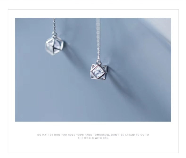 pendientes de gota de circonia cúbica para mujer, aretes de plata de ley 100% auténtica