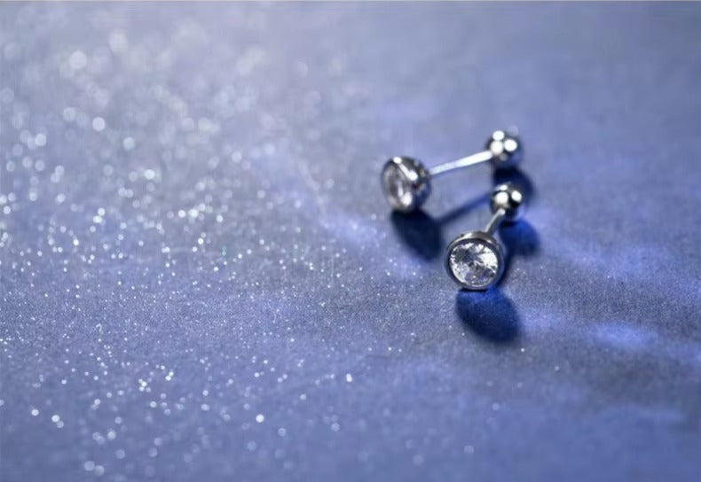 pendientes de plata de ley 925 con zirconia cúbica para mujeres