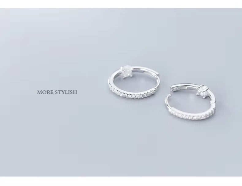 pendientes de aro de Plata de Ley 925 auténtica para mujer