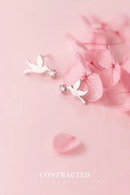 Cargar imagen en el visor de la galería, pendientes de tuerca con diseño de pájaros para mujer, aretes de Plata de Ley 925