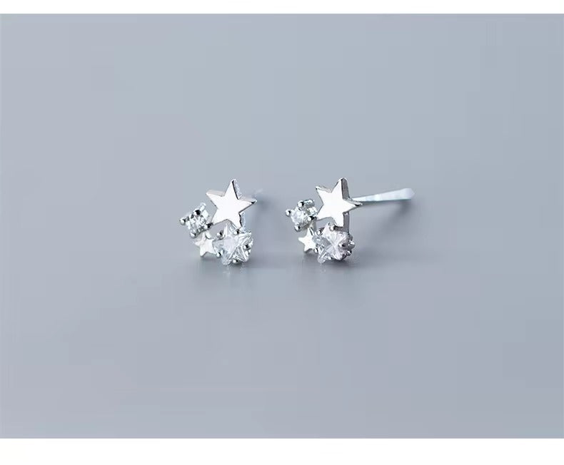 pendientes de plata de primera ley y circón para mujer