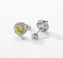 Load image into Gallery viewer, pendientes de plata de ley 925 con forma redonda para mujer