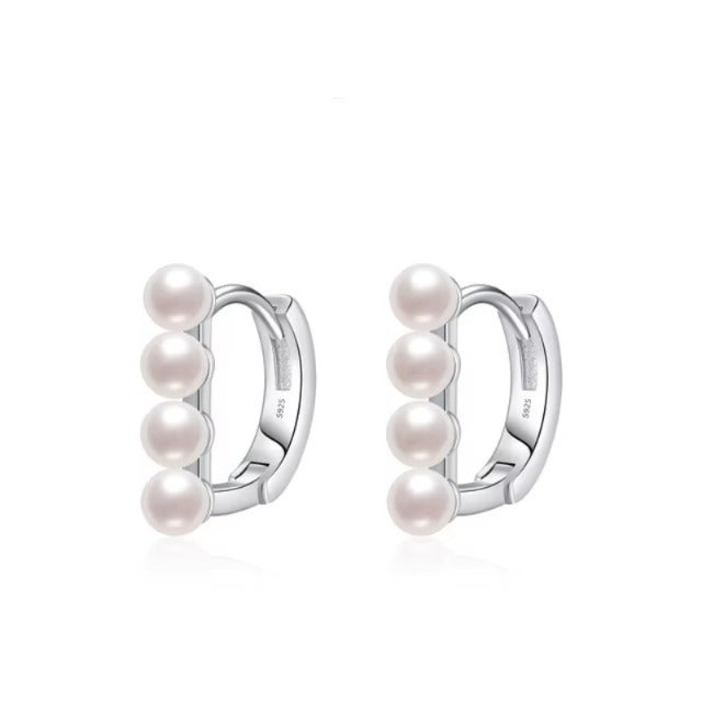pendientes de aro de Plata de Ley 925 para mujer