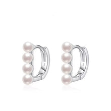 Load image into Gallery viewer, pendientes de aro de Plata de Ley 925 para mujer