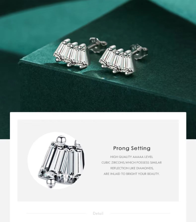 pendientes de plata de ley 100% 925 para mujer, aretes geométricos exquisitos de Navidad