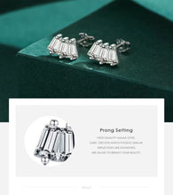 Load image into Gallery viewer, pendientes de plata de ley 100% 925 para mujer, aretes geométricos exquisitos de Navidad