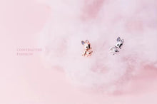 Cargar imagen en el visor de la galería, pendientes de tuerca de ciervo para mujer, de plata de ley 100% 925