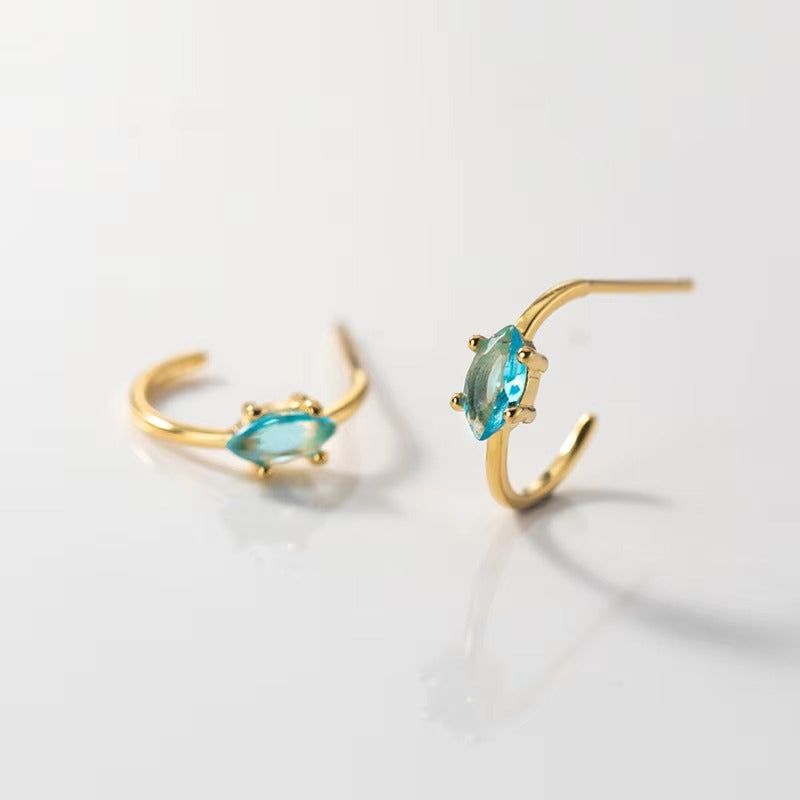 pendientes de plata de ley 925 con Circonia cúbica para mujer, aretes pequeños